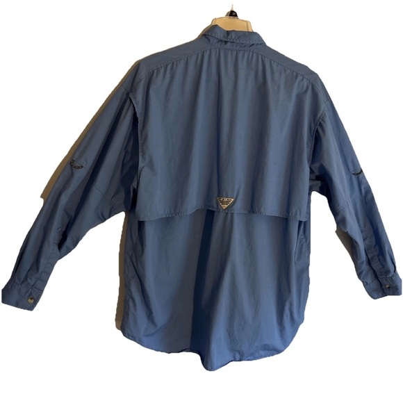 Columbia PFG Men's Blue Long Sleeve Vented Cotton Button Up Fishing Shirt - Picture 2 of 10